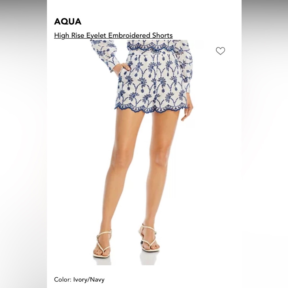 Aqua Women's High Waist Shorts - Blue and White